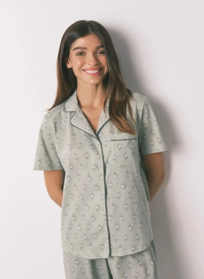 women'secret Long cotton floral pyjamas